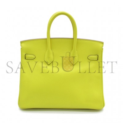 HERMES MASTER BIRKIN 30 TOGO LEMON YELLOW NYLON BLUE LINING GOLD BUCKLE H028369CC9R (30*23*15cm)